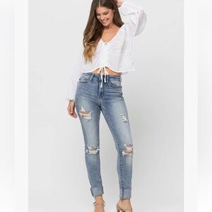 Judy Blue Heavily Distressed Skinny Fit Jeans NWT